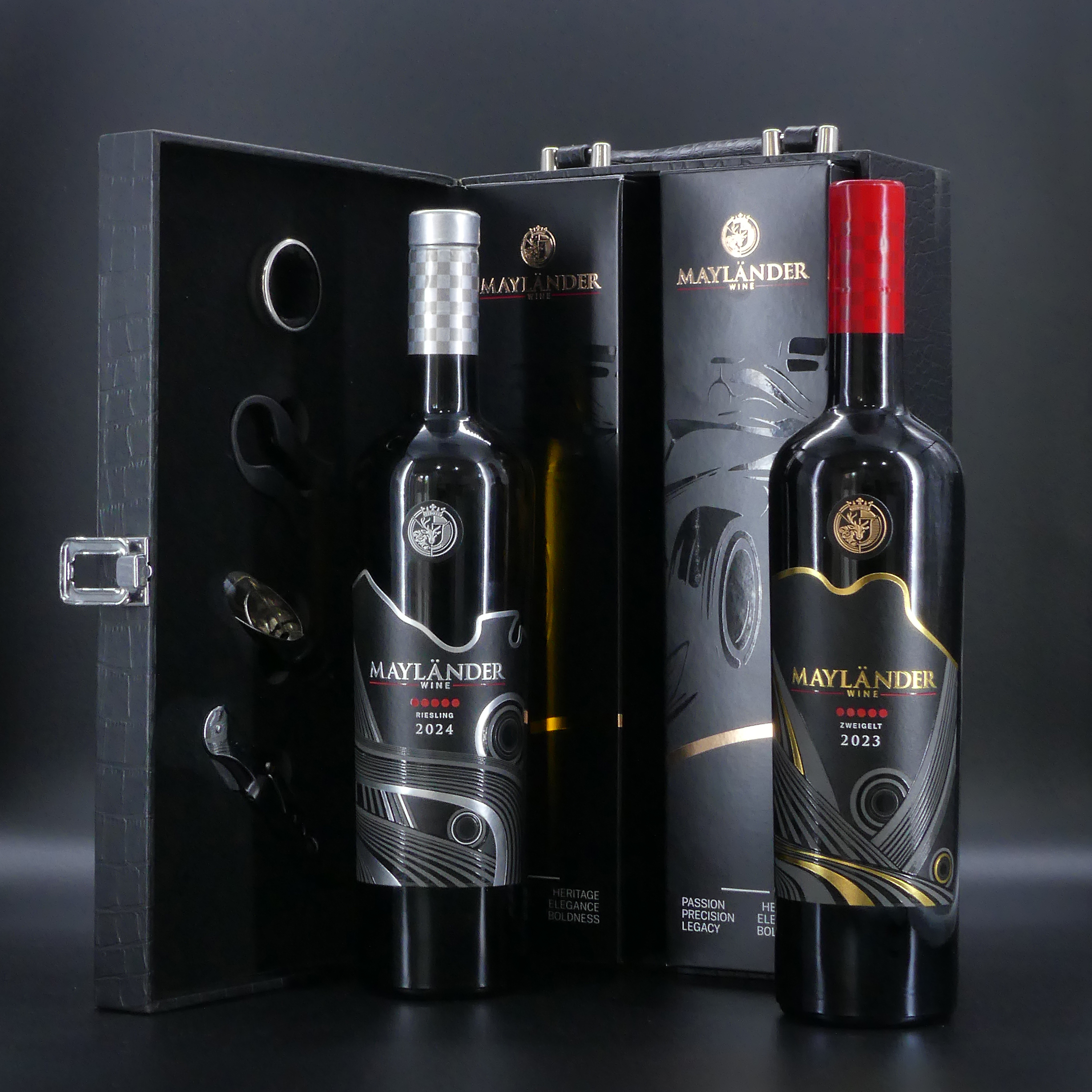 Mayländer Apex Duo Deluxe with premium Leather Wine Case & tools