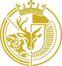 Logotipo de Mayländer Wine con un ciervo dorado y elementos de viñedo.